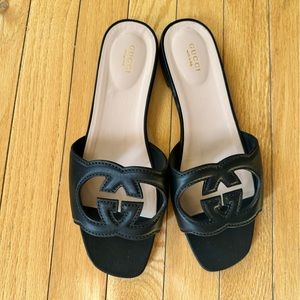 GUCCI Women's Interlocking G Cut-out Slide Sandal Size 40
